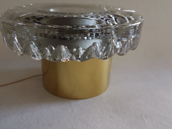 2 Massive Vintage Mid Century 70s 60s Ice Glass Icecube Cube Wall lights – Metal (photo 4 of 13)