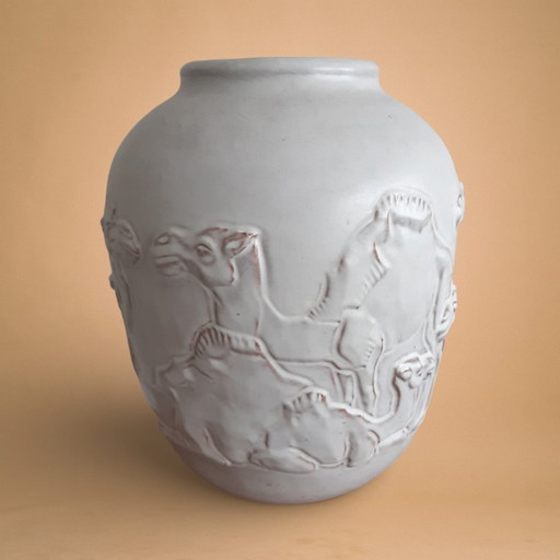 Vaso Mobach Modello 221 con cammelli H 28cm D 22cm