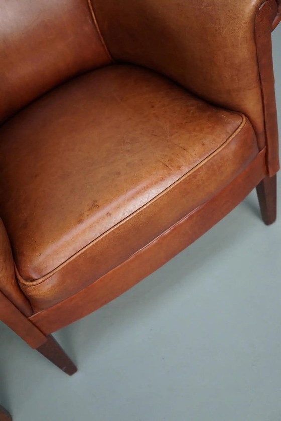 Image 1 of Poltrone club olandesi vintage in pelle color cognac, set da 2