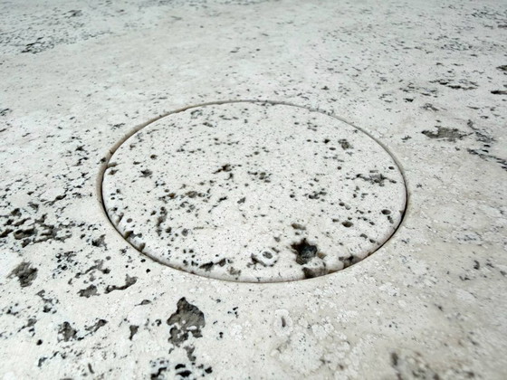 Image 1 of Travertijn salontafel van Angelo Mangiarotti voor Up & Up, Italië, jaren 70