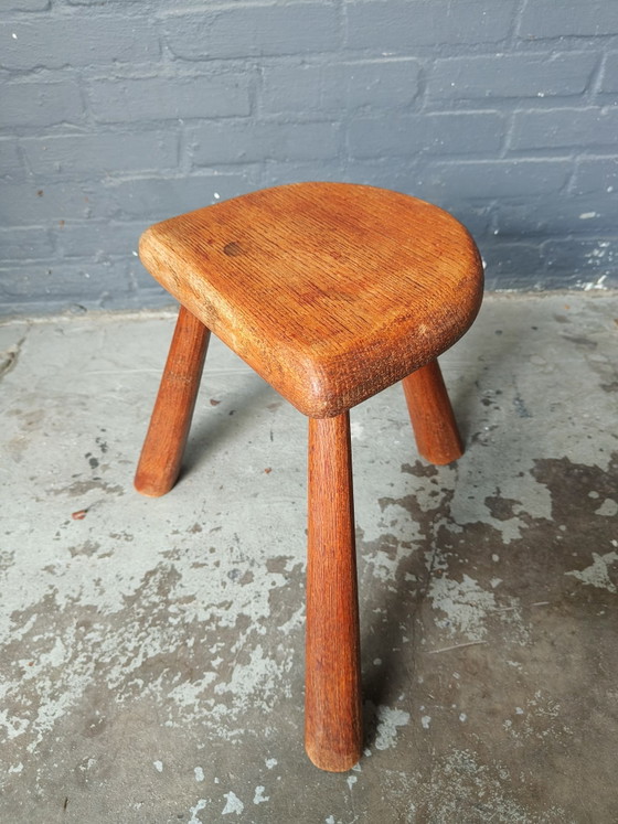 Tabouret vintage en chêne des années 60 - tabouret dans le style de Perriand – Bois (photo 7 of 14)