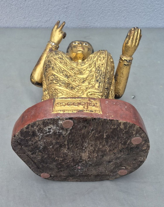 Antica Scultura Nat Birmana in Legno - XIX Secolo 51cm – Sculture (photo 12 of 15)