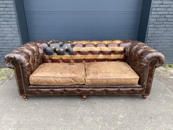 Rugged Chesterfield sofa cigars cognac – winchester, Leather, Wood (photo 5 of 5)