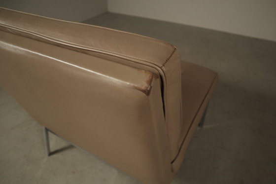 Poltrona Florence Knoll, Poltrone, Cromo, Pelle, Beige, Vintage (foto 10 di 15)