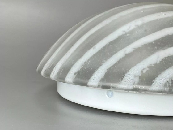 Image 1 of 70s Peill & Putzler Plafoniere ceiling lamp glass space design lamp 70s