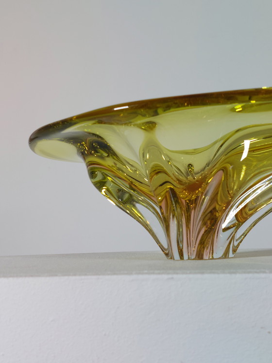 Image 1 of Ciotola per la frutta in cristallo organico vintage di metà secolo