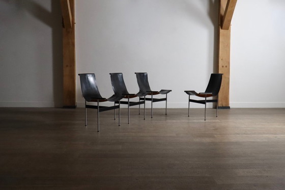 Image 1 of T-stoelen van Katavolos, Kelley en Littell voor ICF de Padova, Italië, 1952. Set van 4.