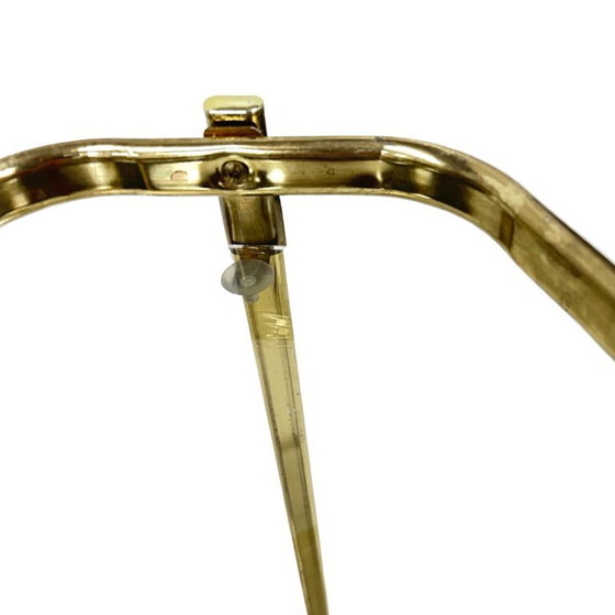 Image 1 of Bloemenstandaard in Franse mid-century modern stijl, jaren 70, messing en glas.