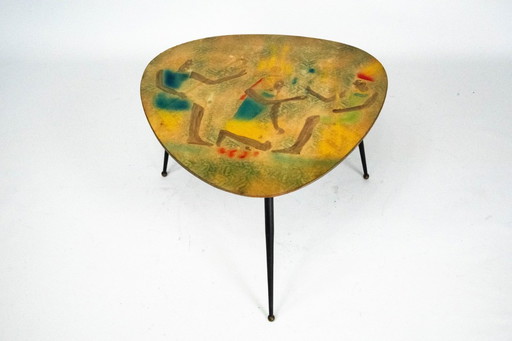 Table basse trépied italienne moderne du milieu du XXe siècle, années 1950