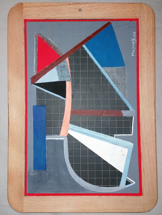 Image 1 of Original creation on slate, signed Magnelli