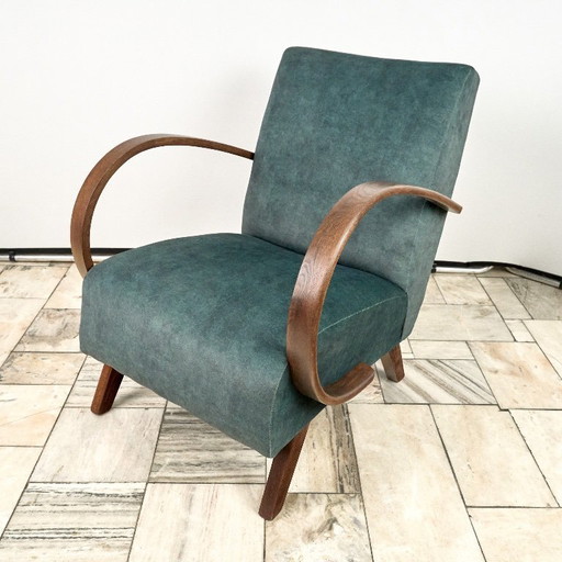 Poltrona modello H 410 tipo C, disegnata da Jindrich Halabala, anni '40, Cecoslovacchia.