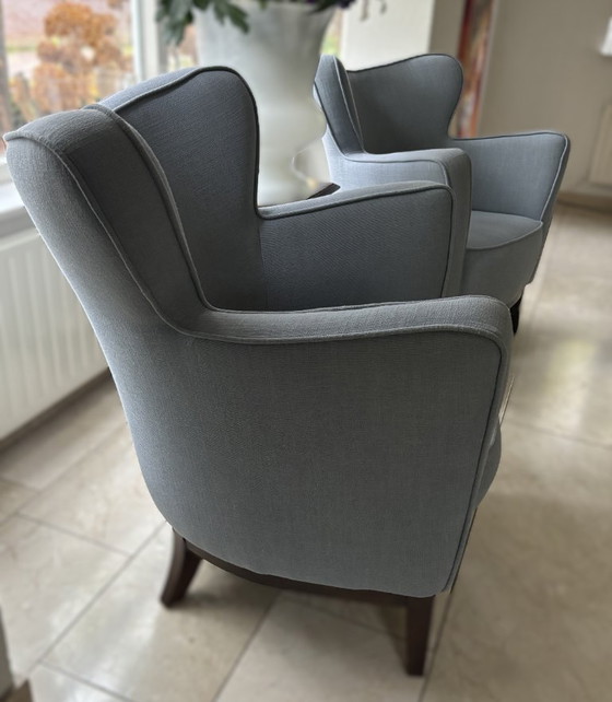 Image 1 of light blue seating furniture