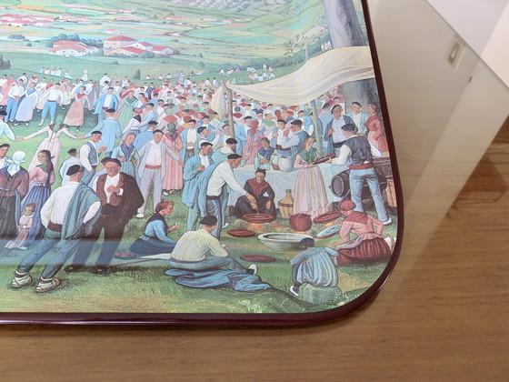 Image 1 of José Arrue "Romeria" Metallisches Serviertablett