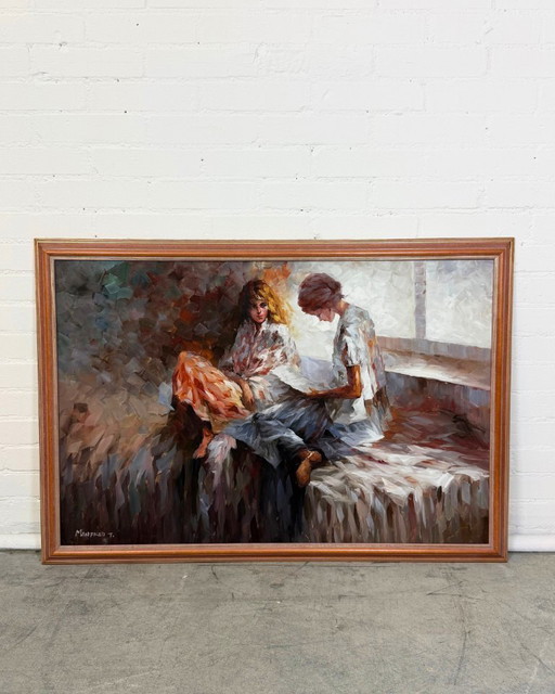 Peinture figurative expressive — Signée « Manfred T. »