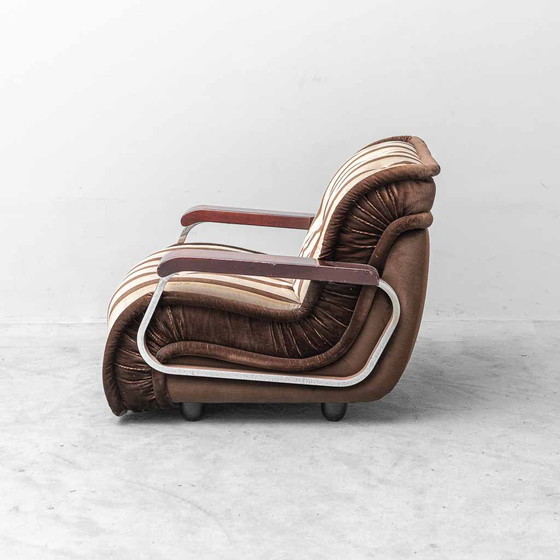 Poltrona vintage Malga in tessuto a righe – Design anni '70 – Poltrone, Wood, Metal (photo 8 of 9)