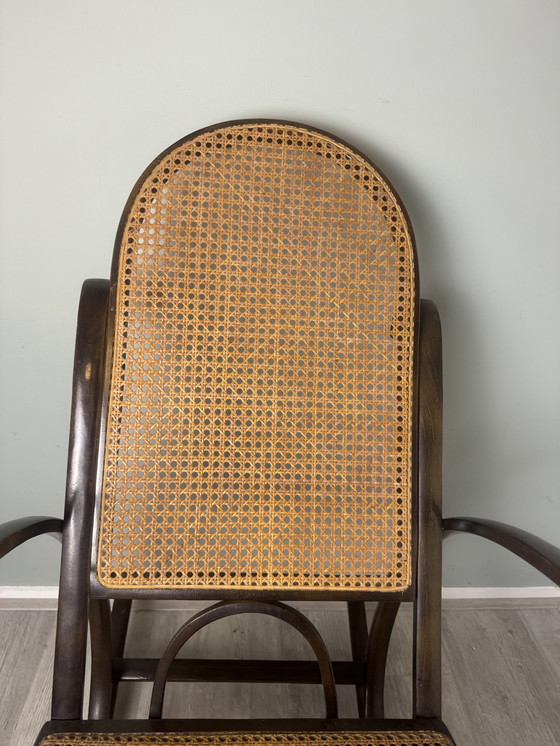 Image 1 of Thonet Style Rocking Chair with Rattan