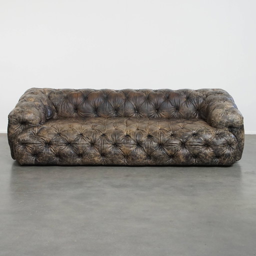 Beef Leather Chesterfield Sofa