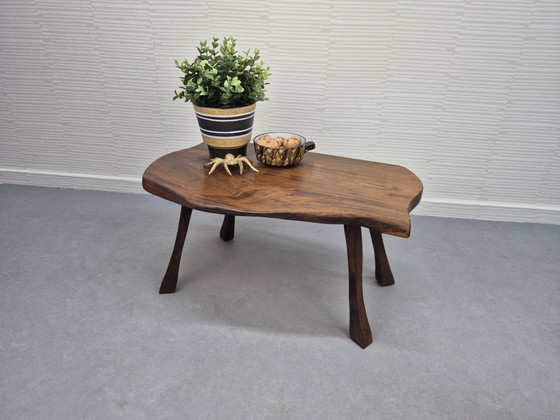 Vintage Bijzettafel Eiken. Brutalist/Wabi Sabi Plantentafel. – Wood (photo 3 of 11)