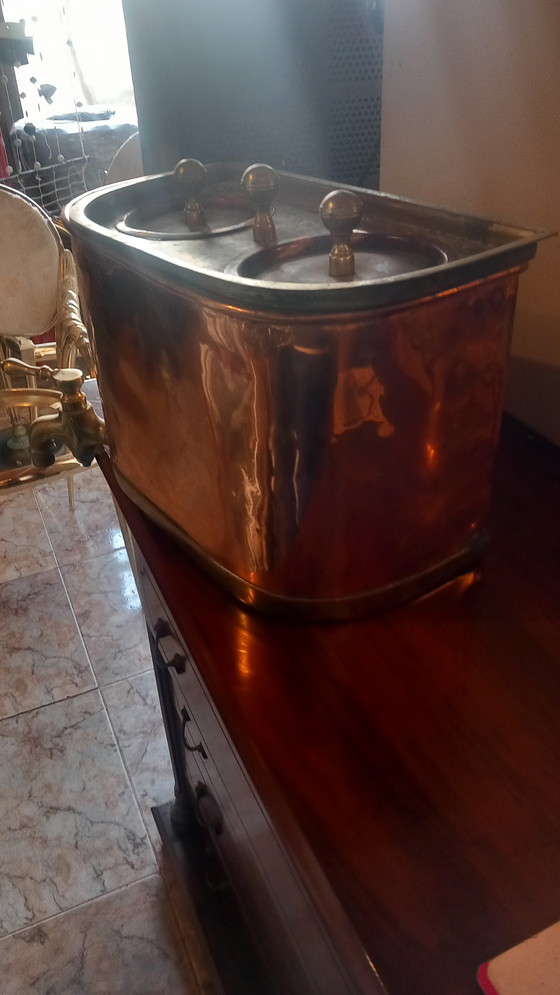 Image 1 of 19e-eeuwse koperen haardketel