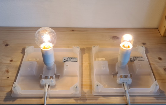 Image 1 of 2x IKEA Ice Cube Iviken table lamps
