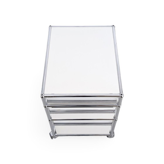 Image 1 of Armoire de bureau roulante USM Haller blanche Fritz Trolley2
