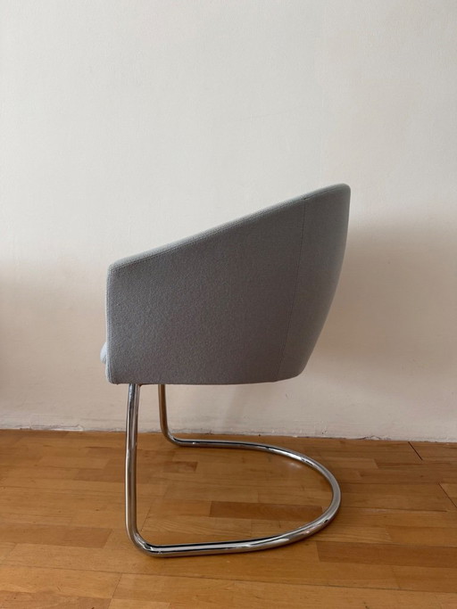 4 sedie Artifort Megan azzurre – eetkamerstoelen, Metal, Textile (photo 2 of 6)
