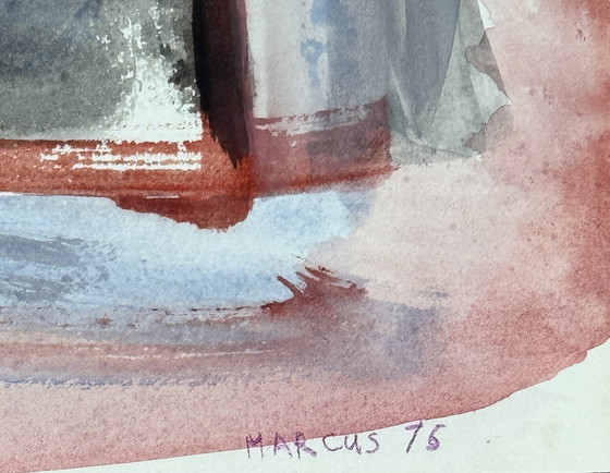 Image 1 of Marcus de Vestele - Magnifico dipinto astratto del 1976 - Cobra