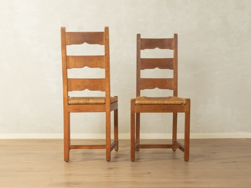 Brutalistische eetkamerstoelen – Rattan, Wood