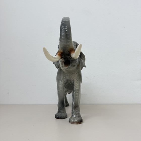 Image 1 of Statua di elefante in ceramica grigia vintage