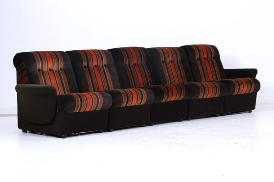 Image 1 of Vintage Tissu Canapé 70's | Mid Century Canapé Lounge Rétro 60's #07-38