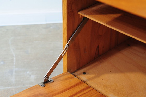 Image 1 of Mid Century Nightstands Ash Veneer & Black Glass František Mezulánik Nový Domov 1970s Czechoslovakia