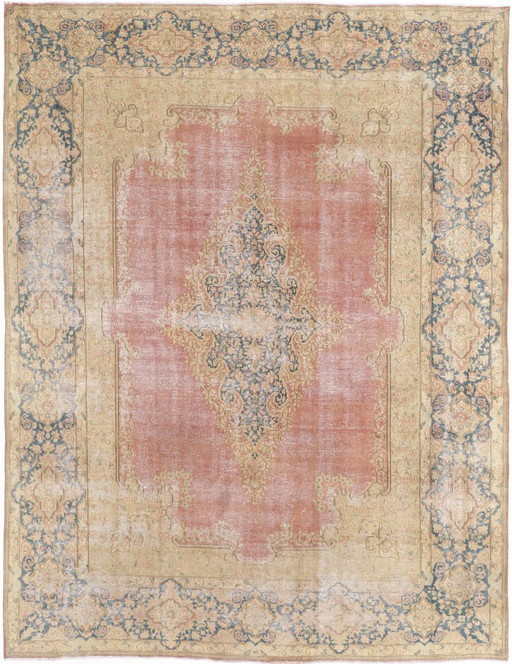 Tappeto orientale originale annodato a mano, vintage, arte moderna, 390 x 290 cm, condizioni eccellenti