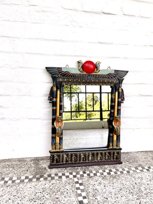 Miroir style égyptien en bois