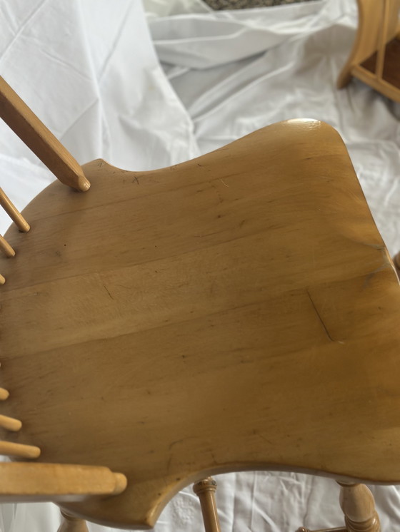 Image 1 of Windsor slatted chairs, 4 pieces, vintage dining room chairs, wood