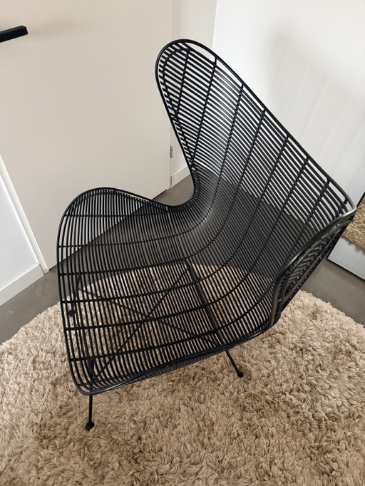 1x HKliving Rotan Egg Chair/ Fauteuil- Black – kuipstoelen, Metal (photo 2 of 6)