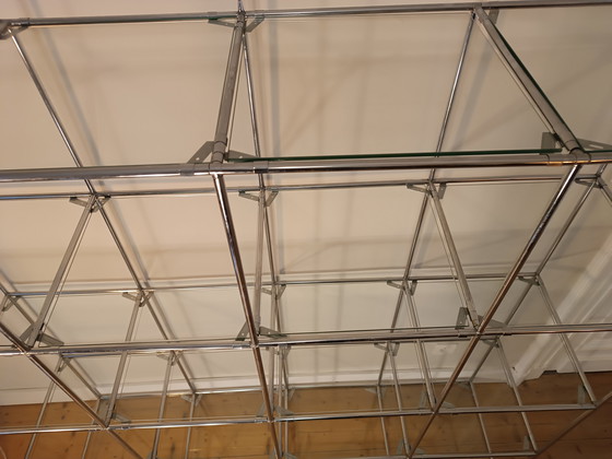 Image 1 of Vetrina vintage Poul Cadovius, vetro e cromo