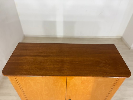 Image 1 of Very beautiful mid-century linen cupboard / cabinet / washstand / vintage highboard