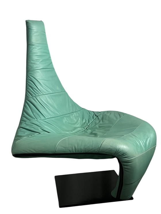 Image 1 of Postmodern Harvink “Turner” recliner armchair, Jack Crebolder, with footstool