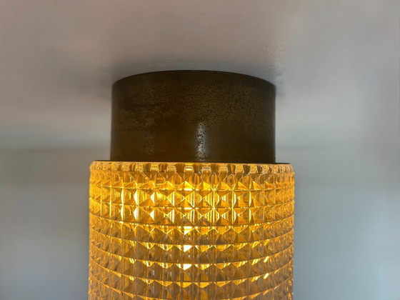 Image 1 of Plafonnier vintage , laiton et verre , Carl Fagerlund Suède 1960