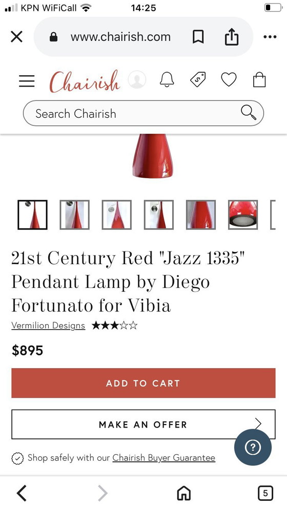 Image 1 of Vibia hanglampen model Jazz 1335 4 st rood