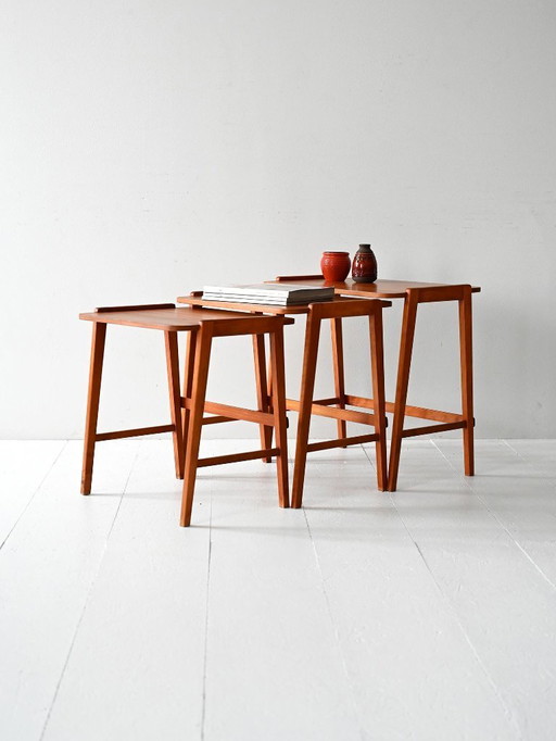 1960s Scandinavian Nesting Tables in Mahogany