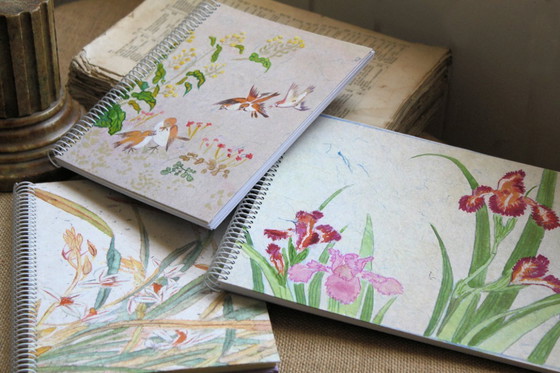 Image 1 of Hand-painted and hand-bound notebooks on handmade paper. Unique designs. Signed by the artist.