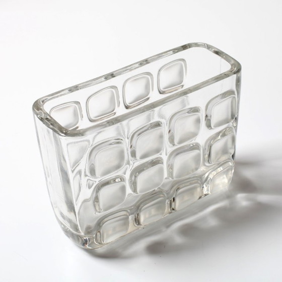 Image 1 of František Vizner Glass Jardinière Vase, Mid-Century Czech Design