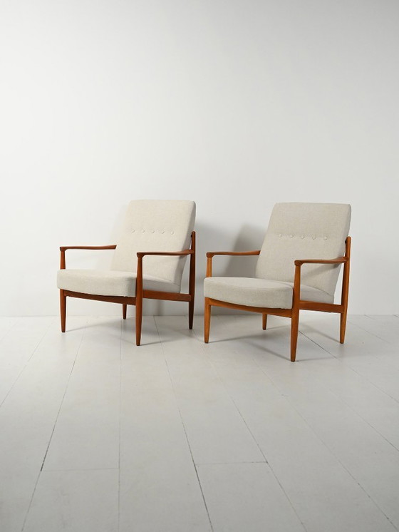 Image 1 of Coppia di poltrone scandinave in teak, anni '50-'60