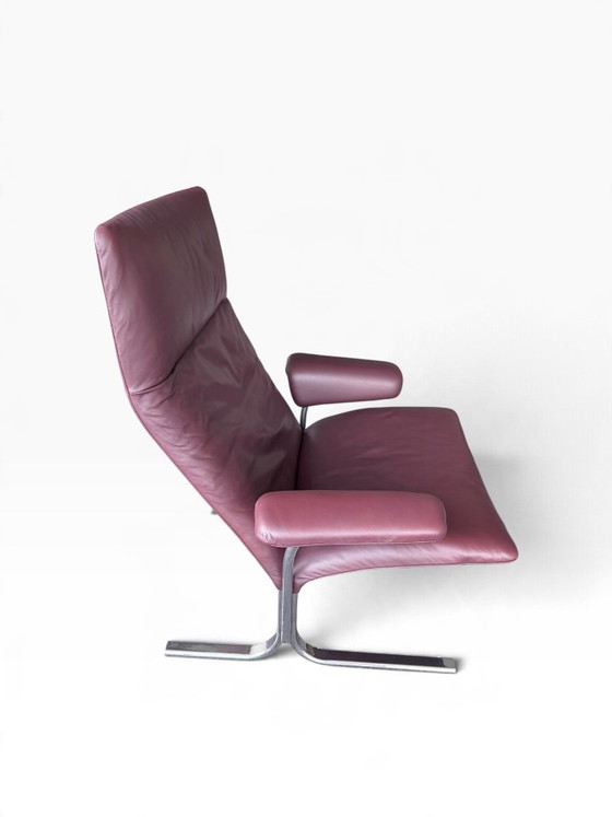 de Sede DS-2030 Leather Armchair with Ottoman – Chrome (photo 4 of 7)
