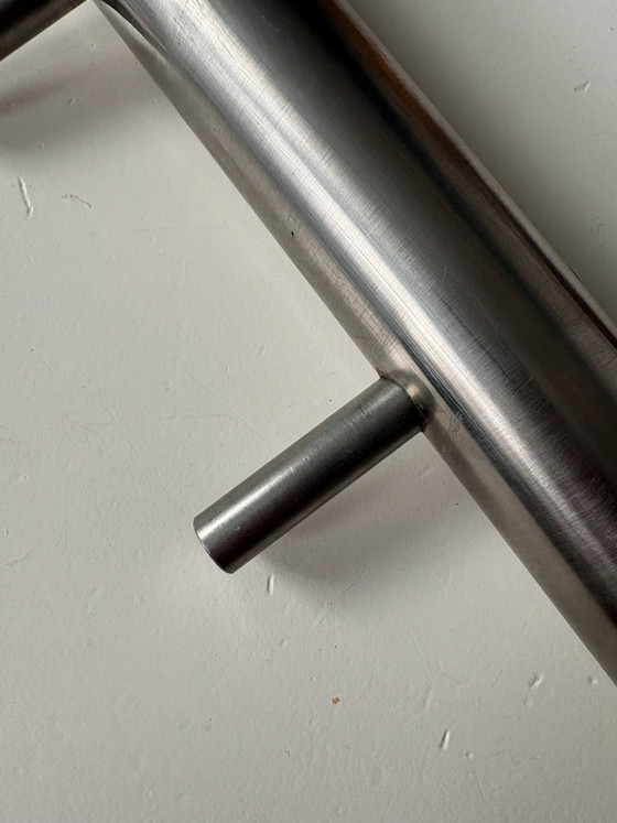 Appendiabiti design in acciaio inox 10 ganci - 120 cm di lunghezza – rvs (photo 2 of 6)