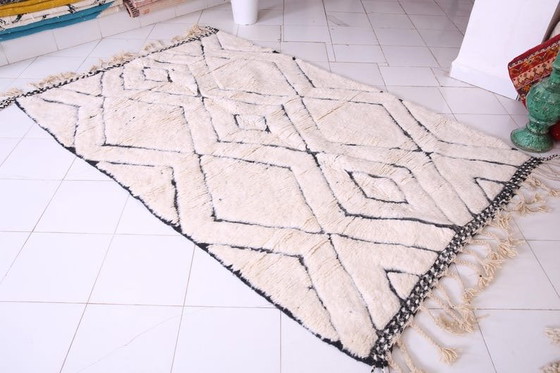 Image 1 of Tappeto Beni Ourain bianco, tessuto a mano, 150/255 cm