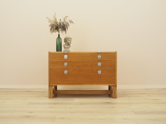 Commode danoise plaquée avec plateau coulissant, années 70 – Bois (photo 2 of 18)