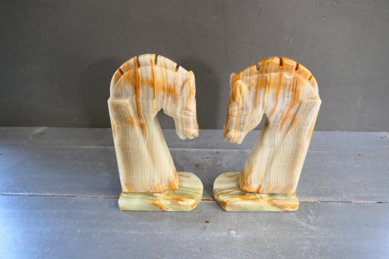 Fermalibri Art Déco in onice/marmo a forma di testa di cavallo – Oggetti decorativi, Marble, Stone (photo 6 of 11)