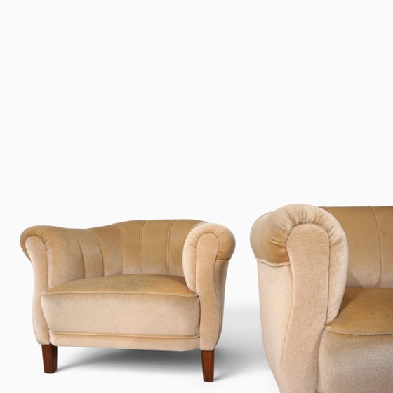 Een paar art-deco clubstoelen in champagnekleurig mohair, 1930 – Fauteuils, Textile (photo 9 of 20)